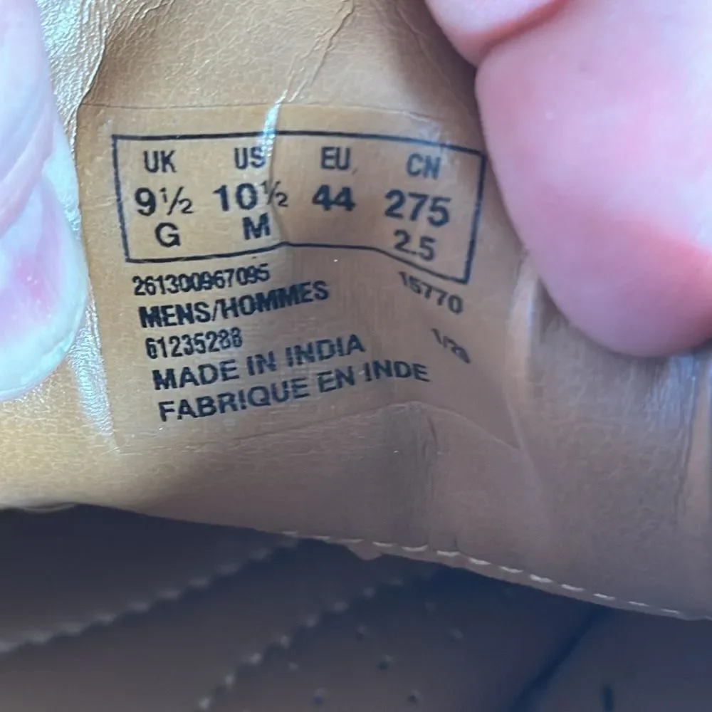 Clarks Tilden Cap Toe‎ Dark Tan Leather Oxfords Sz 10.5